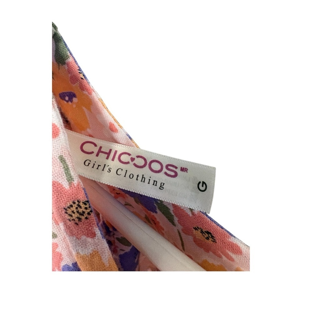 Chico's Girls Floral Ruffle Sleeve Dress - Blue & Yellow - Picture 7 of 7